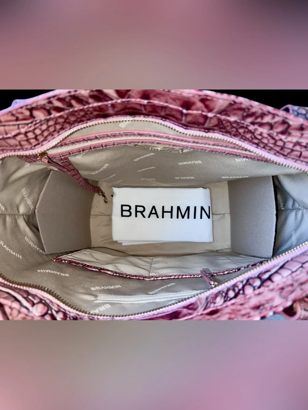 NWT Brahmin Leather Abigail Tote Bag, BCA Dusty Pink